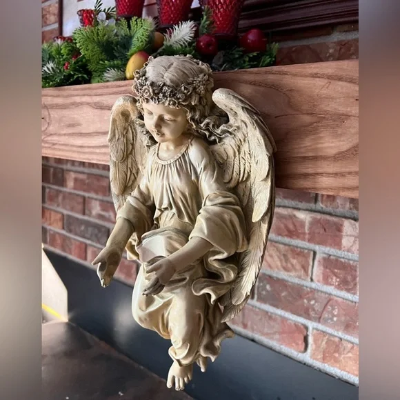 Rare Vintage Cherub Angel Wall Candle Holder Home Interiors